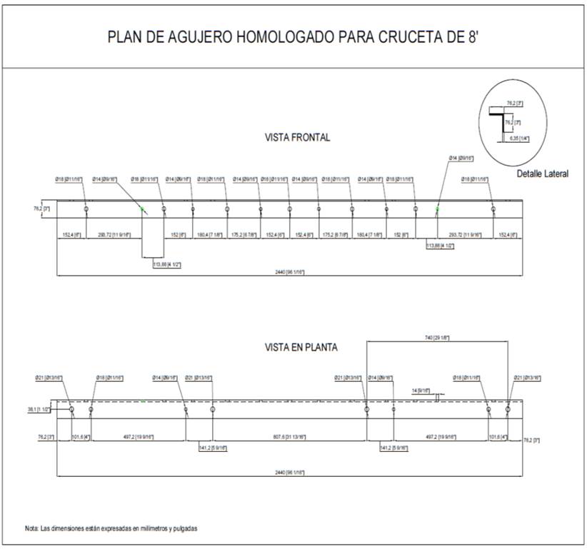 cross arm C-20D drawing