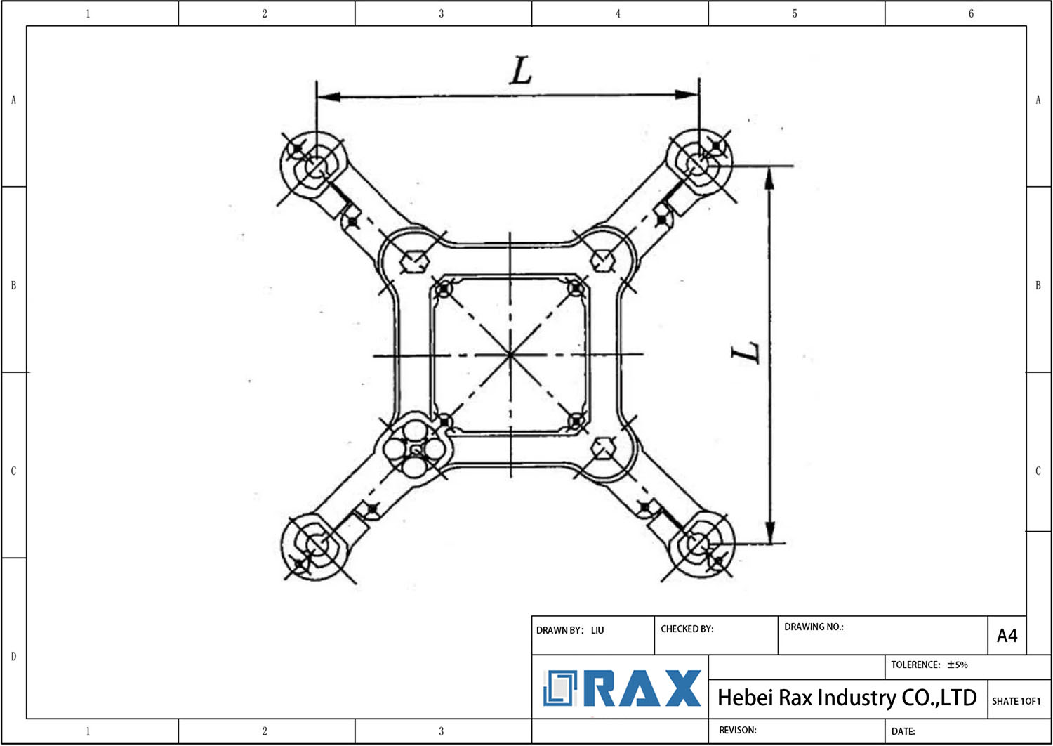 Drawing of Spacer Dampers for Quad-Bundle Conductors