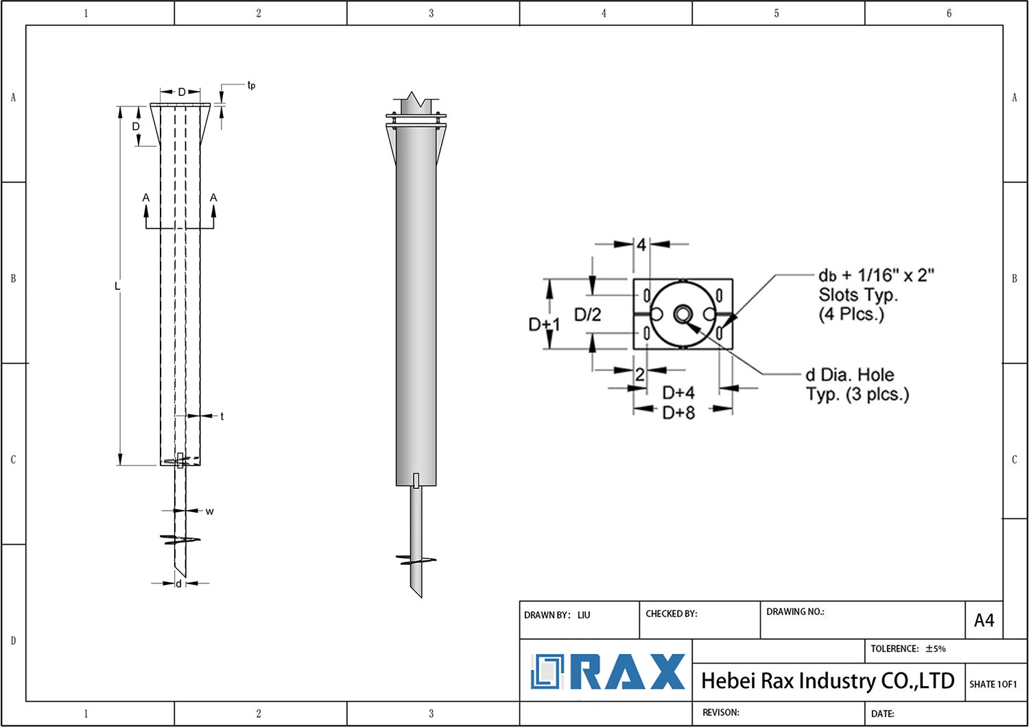 Helical Light Pole Foundation Drawing