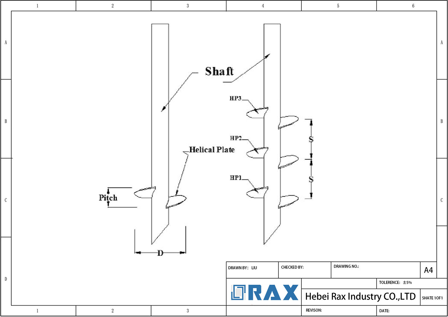 Round Shaft Helical Anchor Drawing