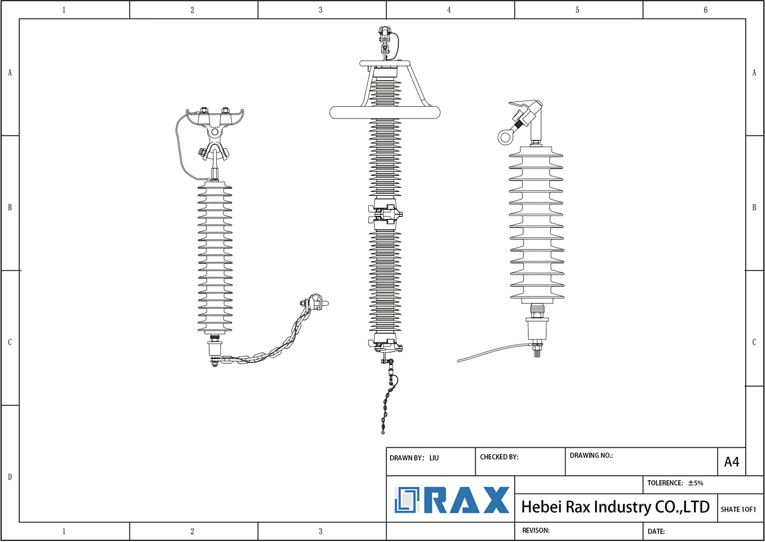 Conduct Mount Non-Gapped Line Arrester Drawing