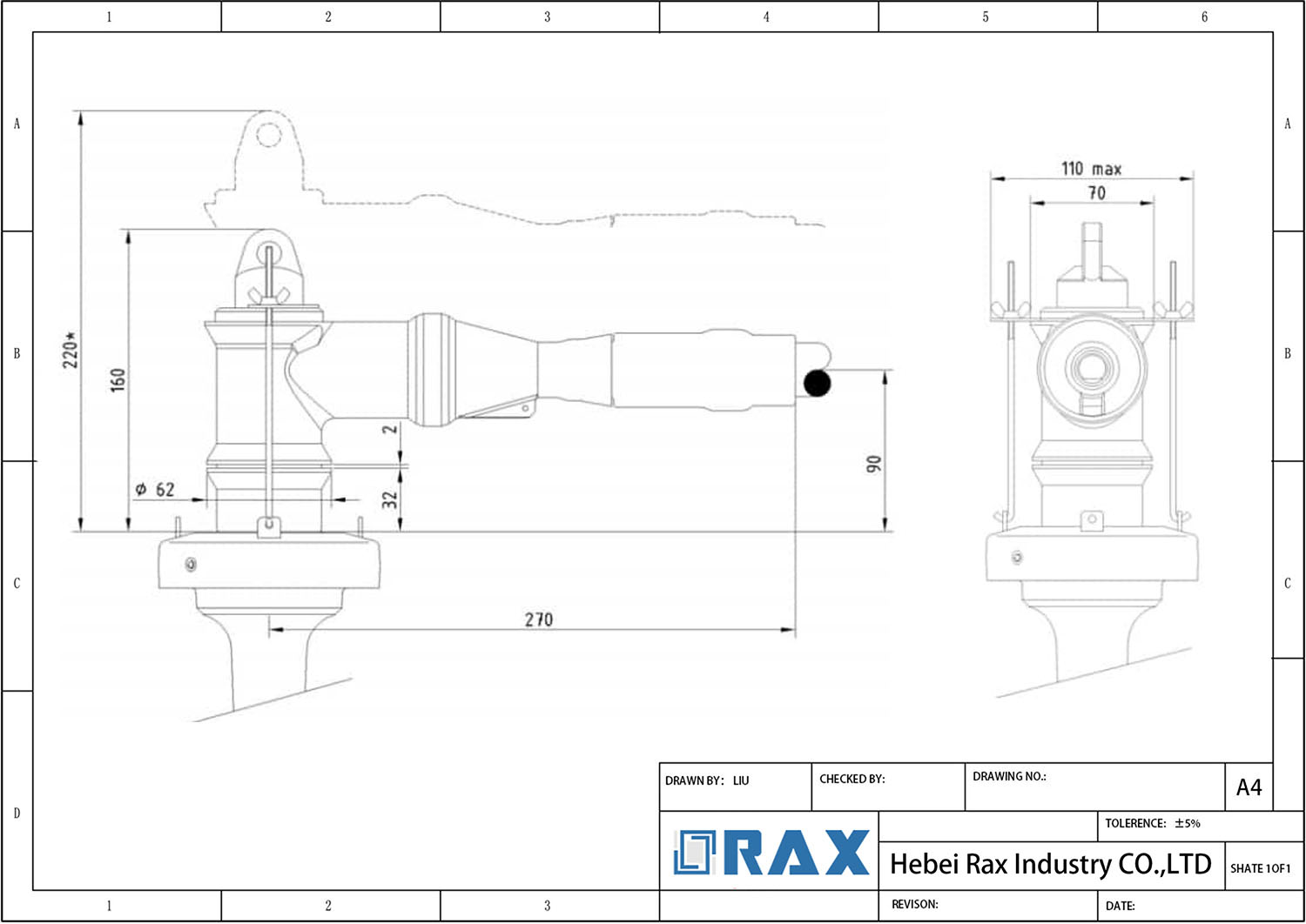 Elbow Surge Arrester Drawing