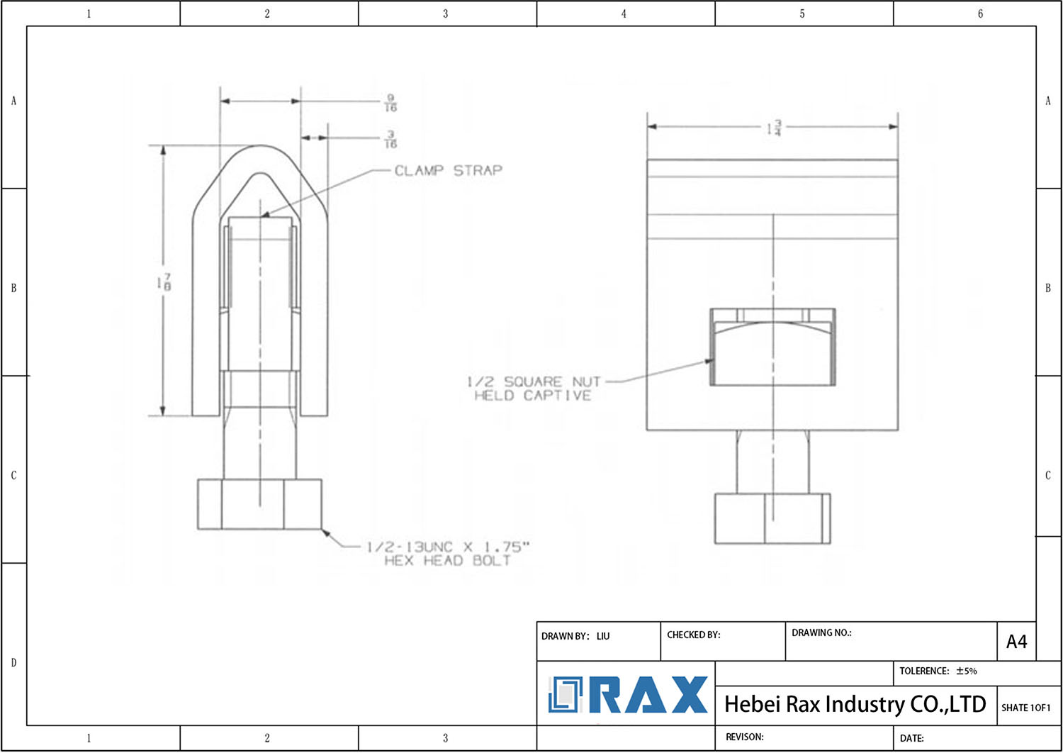 B Strand Ground Clamp Drawing